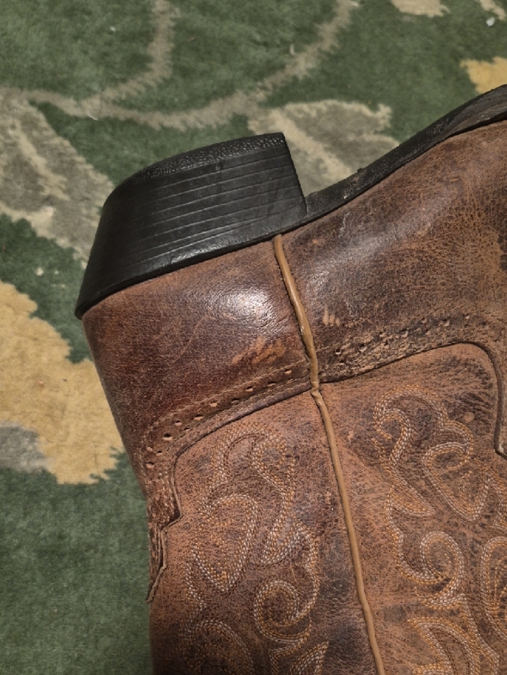 Justin Boots Brown Leather Western Cowboy Boots - Picture 7 of 12